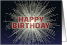 Happy Birthday with Exploding Fireworks card