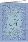 Monogram, Letter A with blue background card