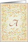 Monogram, Letter A with yellow background card