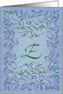 Monogram, Letter E with blue background card