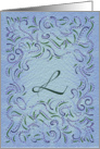 Monogram, Letter L with blue background card