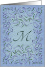 Monogram, Letter M with blue background card