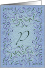 Monogram, Letter P with blue background card