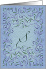 Monogram, Letter S with blue background card