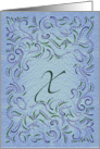 Monogram, Letter X with blue background card