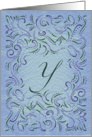 Monogram, Letter Y with blue background card