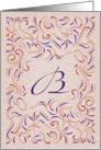 Monogram, Letter B with red background card