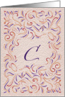 Monogram, Letter C with red background card