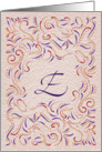 Monogram, Letter E with red background card