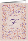 Monogram, Letter F with red background card