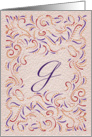 Monogram, Letter G with red background card