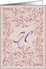 Monogram, Letter H with red background card