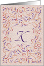 Monogram, Letter K with red background card