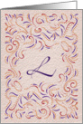 Monogram, Letter L with red background card
