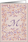 Monogram, Letter M with red background card