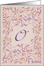 Monogram, Letter O with red background card