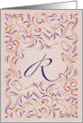 Monogram, Letter R with red background card