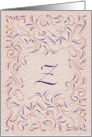 Monogram, Letter Z with red background card