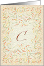 Monogram, Letter C with yellow background card