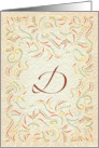 Monogram, Letter D with yellow background card