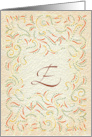 Monogram, Letter E with yellow background card