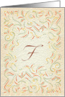 Monogram, Letter F with yellow background card