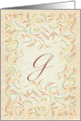 Monogram, Letter G with yellow background card