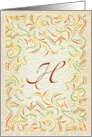 Monogram, Letter H with yellow background card
