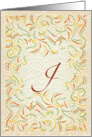 Monogram, Letter J with yellow background card
