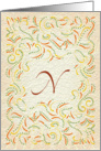 Monogram, Letter N with yellow background card