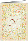 Monogram, Letter N with yellow background card