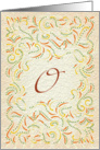 Monogram, Letter O with yellow background card