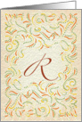 Monogram, Letter R with yellow background card