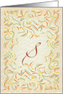 Monogram, Letter S with yellow background card