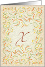 Monogram, Letter X with yellow background card