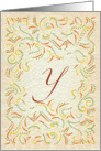 Monogram, Letter Y with yellow background card