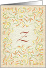 Monogram, Letter Z with yellow background card