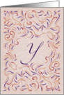 Monogram, Letter Y with red background card