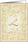 Monogram, Letter L with yellow background card
