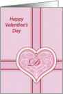 Valentines Day, monogram ’D’ with filigree pink heart, Blank Note Card