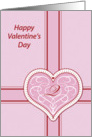 Valentines Day, monogram ’Q’ with filigree pink heart, Blank Note Card