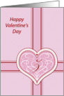 Valentines Day, monogram ’Z’ with filigree pink heart, Blank Note Card