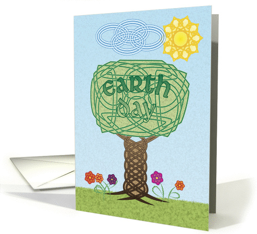 Earth Day card with Celtic Knotwork theme, blank inside card (1060619)