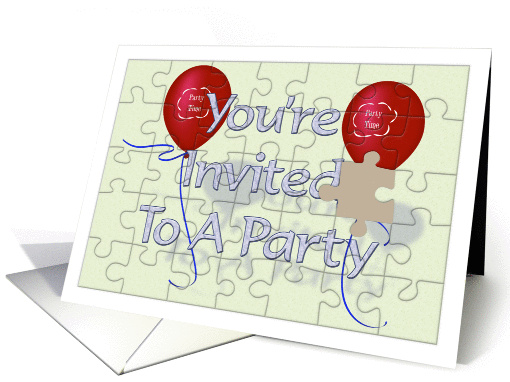 Party Invitation Puzzle with missing piece card (1063113)