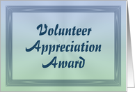 Volunteer Appreciation Award card