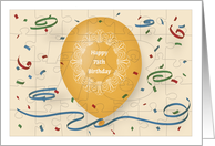 Happy 78th Birthday with orange balloon and puzzle grid card