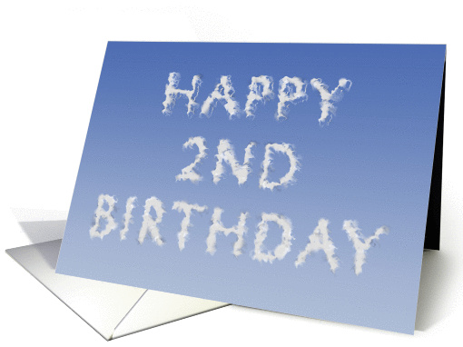 Happy 2nd Birthday written in clouds card (1132748)