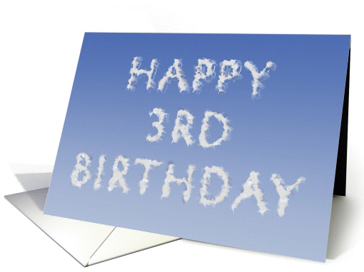 Happy 3rd Birthday written in clouds card (1132750)