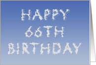 Happy 66th Birthday written in clouds card
