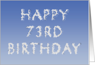 Happy 73rd Birthday written in clouds card